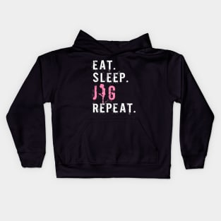 Funny Girls Irish Dance Gift - Eat Sleep Jig Repeat - Funny gift Kids Hoodie